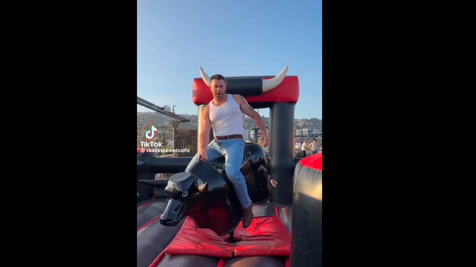 Watch: The Internet is Thirsty for Jesse Metcalfe's Mechanical Bull-Riding TikTok