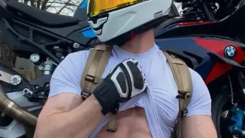 Motorcyclist August Berlinger is on Hot Idle